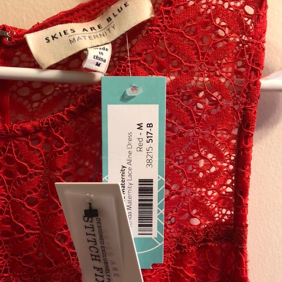NWT Stitch Fix Red Lace Dress - Picture 3 of 7